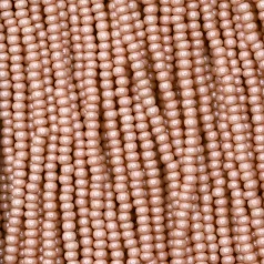 Czech Seed Beads, 11/0 - Opaque Luster Rose Terra (strung)