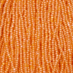 Czech Seed Beads, 13/0, Charlotte – Opaque Luster Orange (strung)