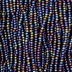 Czech Seed Beads, 11/0 - Opaque Rainbow Black (strung)