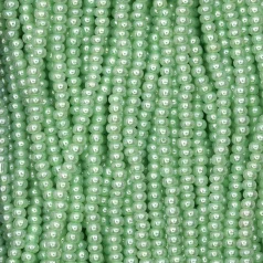 Czech Seed Beads, 11/0 - Pearlized Light Green (strung)