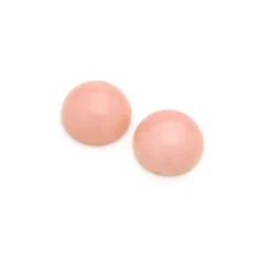 Orange Bamboo Coral Coin Cabochon, 12mm