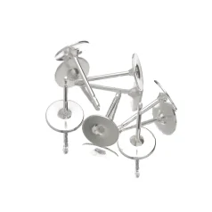Stainless Steel 6mm Flat Stud - .999 Silver Plated Nickel Free