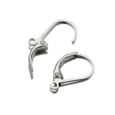 Earring Lever Back 14mm Open Loop – Rhodium Plated Nickel Free