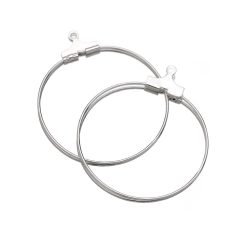 Beading hoops Silver plated Nickel Free 30 mm