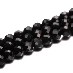 Black Onyx Faceted Round 4mm