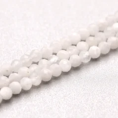 B Grade White Moonstone Facete Round 3mm