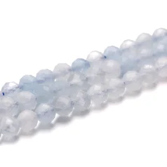 B Grade Aquamarine Faceted Round 4mm