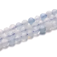 B Grade Aquamarine Faceted Round 3mm