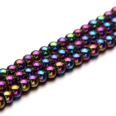 AB Color Plated Hematite Rounds, 3mm