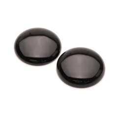 Black Onyx Coin Cabochons, 30mm