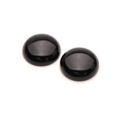 Black Onyx Coin Cabochons, 18mm