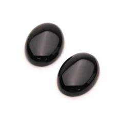 Black Onyx Oval Cabochons, 18X25mm