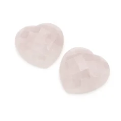 Rose Quartz Faceted Heart Cabochon, 35X35mm