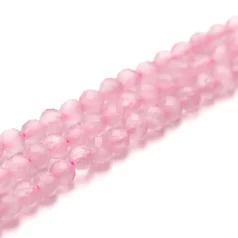 2 mm faceted Cats eye Fiber Optic - Light Pink