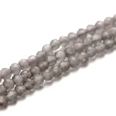 3 mm faceted Cats eye Fiber Optic- Grey