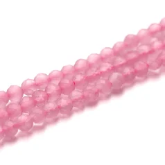 2 mm faceted Cats eye Fiber Optic - Pink