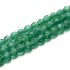 2 mm faceted Cats eye Fiber Optic - Green