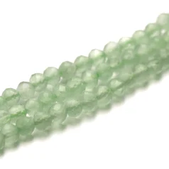 2 mm faceted Cats eye Fiber Optic - Light Green