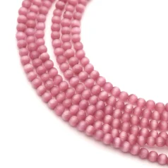 Fiber Optic Cat Eye Beads 6mm Rose