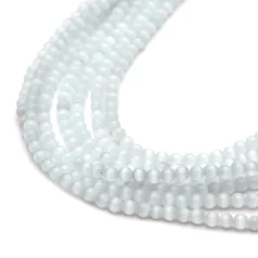 Fiber Optic Cat Eye Beads 6mm White