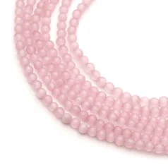 Fiber Optic Cat Eye Beads 6mm Pink