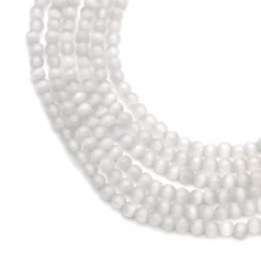 Fiber Optic Cat Eye Beads 6mm Grey