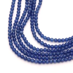Fiber Optic Cat Eye Beads 6mm Cobalt