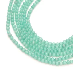 Fiber Optic Cat Eye Beads 6mm Pastel Mint green