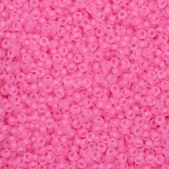 Czech Seed Beads, 10/0 - Frosted Crystal Neon Pink (loose)