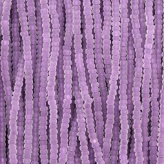 Czech Seed Beads, 11/0 - Frosted Crystal Neon Violet Lined Matt (Strung)