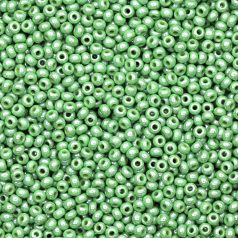 Czech Seed Beads, 10/0 – Opaque Luster Light Green (loose)