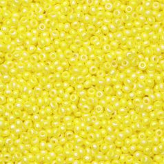 Czech Seed Beads, 10/0 - Opaque Rainbow Light Yellow (loose)