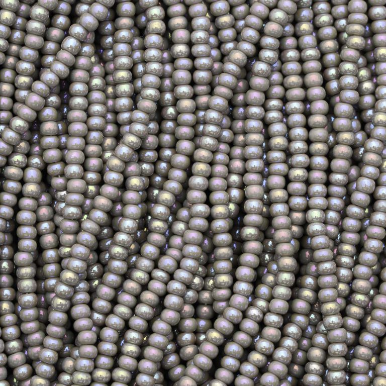 Czech Seed Beads, 11/0 - Opaque Rainbow Grey (strung)