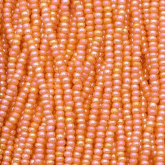 Czech Seed Beads, 11/0 - Opaque Rainbow Orange (strung)