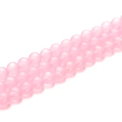 Dyed Rose Pink Malay Jade Rounds, 6mm