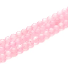 Dyed Rose Pink Malay Jade Rounds, 4mm