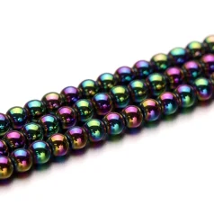 AB Color Plated Hematite Rounds, 2mm