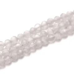 3 mm faceted Cats eye Fiber Optic - Light Grey