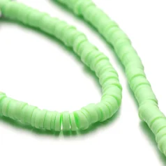 Polymer Clay Disk Beads 6mm 40cm Light Green