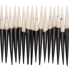 Carved Buffalo Bone – Porcupine Quill, 2"