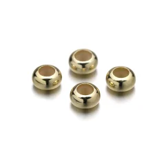 Silicone filled Stopper beads Rondelle 6mm 14K light gold ( hole size Approx: 3mm)