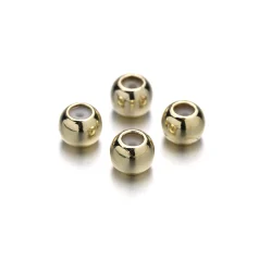 Silicone filled stopper beads round 5mm 14K light gold ( hole size Approx 2 mm)