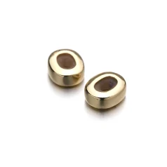 Silicon filled Stopper beads Oval shape 8mm 14K light gold  ( hole size : approx 3.5 mm)