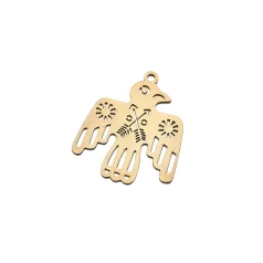 Brass Eagle Charms 32.86x27.51x0.79mm