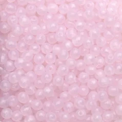 Druk glass 4mm round bead pink opal