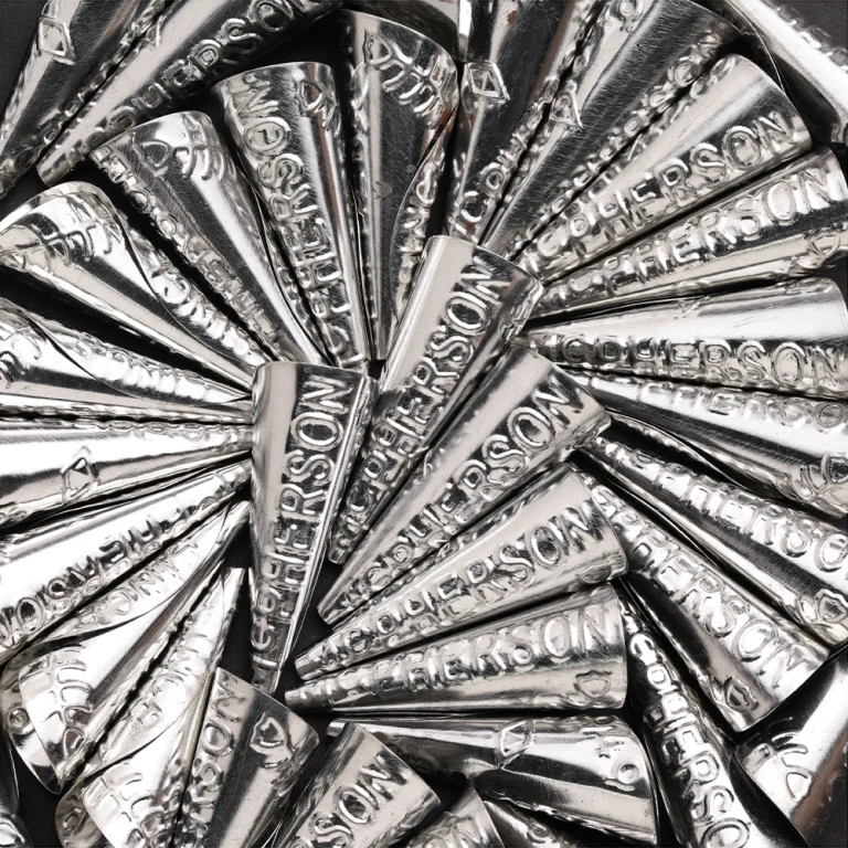 MCPHERSON JINGLE CONE SILVER SMALL 2 INCH PACK OF 100