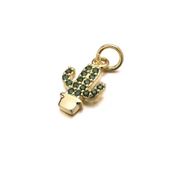 14 K Gold Plated Charm  - Cactus