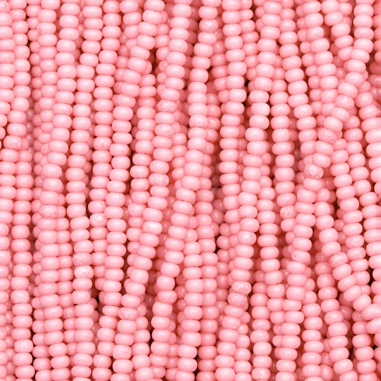 Czech Seed Beads, 11/0 - solgel chalk pink (strung)