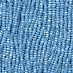 Czech Seed Beads, 13/0, Charlotte - Opaque Luster Blue Turquoise (strung)