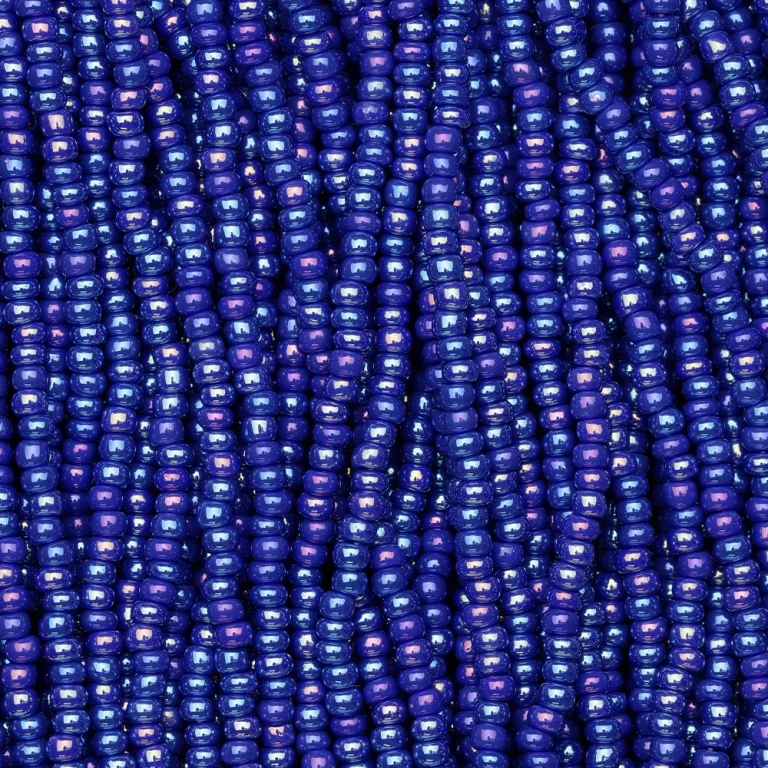 Czech Seed Beads, 11/0 - Opaque Rainbow Royal Blue (strung)